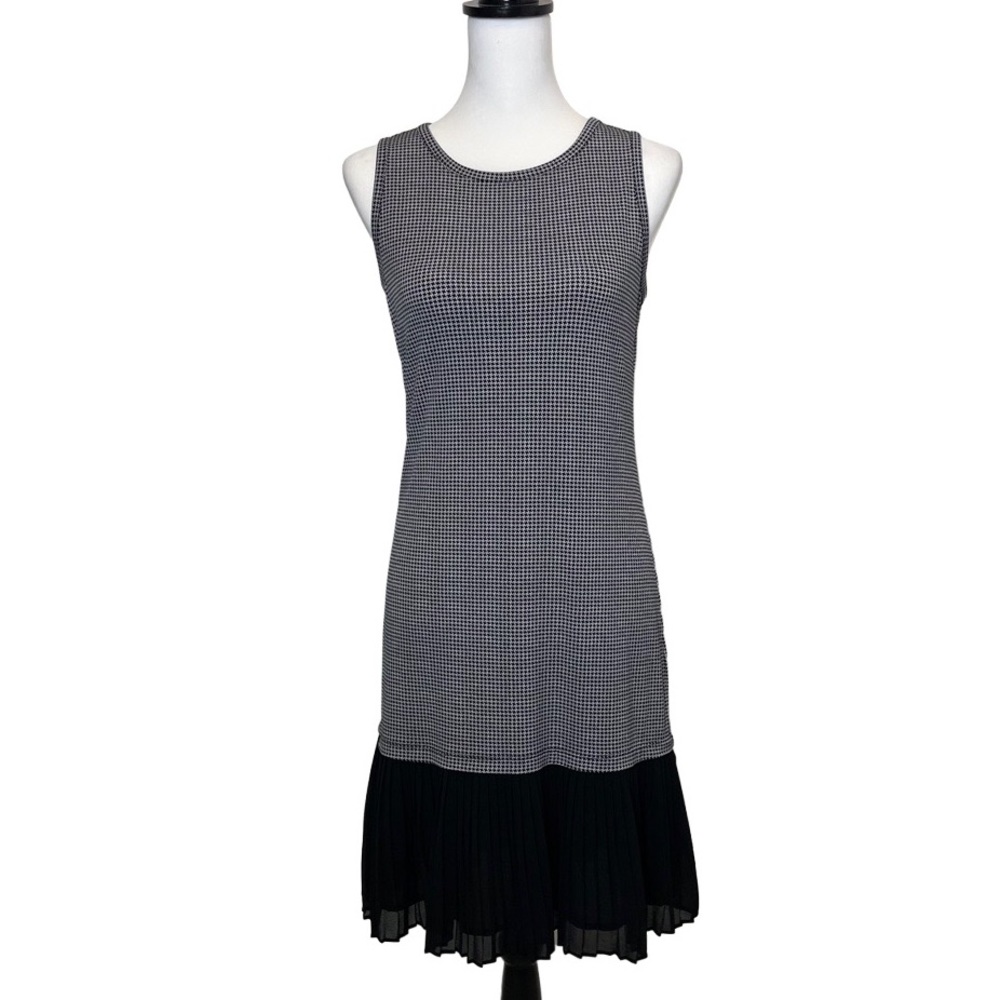 Michael by Michael Kors Houndstooth Black Sleeveless Style Dress - Picture 1 of 4